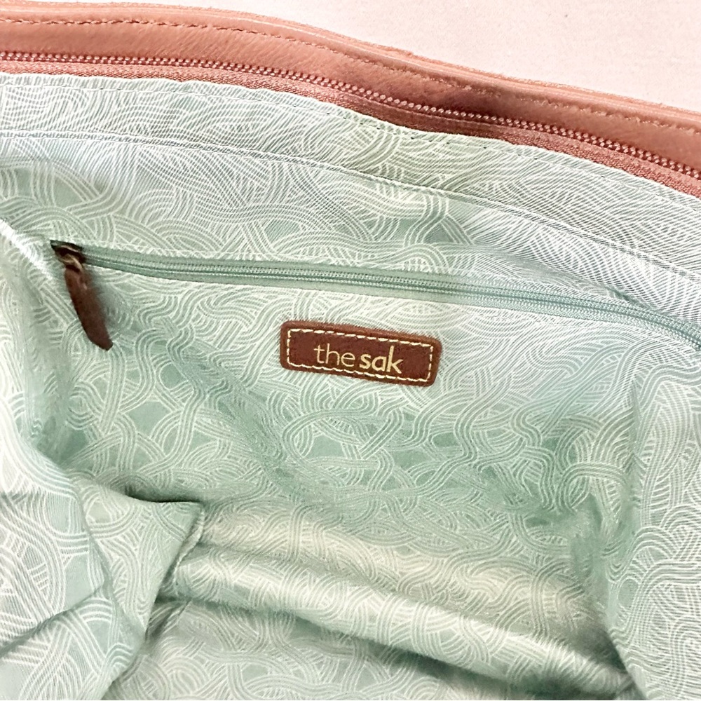The Sak Sliver Lake Embossed Leather Vintage Finished Hobo Shoulder Bag NWT - Picture 4 of 9